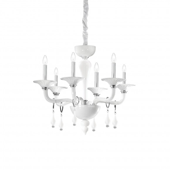 Ideal Lux 068183 závesné stropné svietidlo Miramare 6x40W | E14 - biele