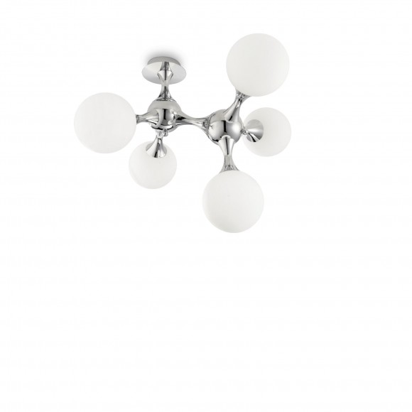 Ideal Lux 073712 prisadené stropné svietidlo Nodi Bianco 5x40W | E14 - chróm, biela
