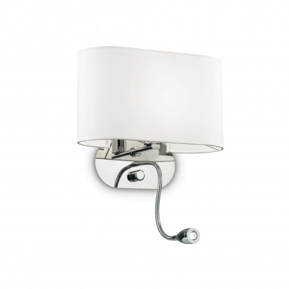 Ideal Lux 074900 nástenná lampa so smerovou lampičkou Sheraton Bianco 1x40W | E14 - biela