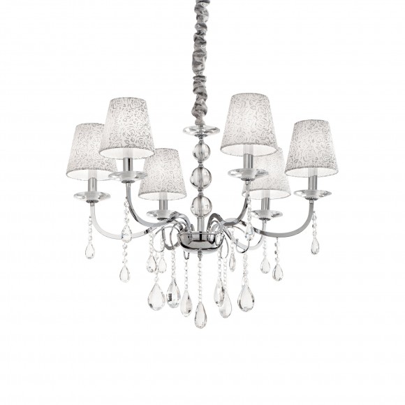 Ideal Lux 088051 závesné stropné svietidlo Pantheon Argento 6x40W | E14 - strieborná