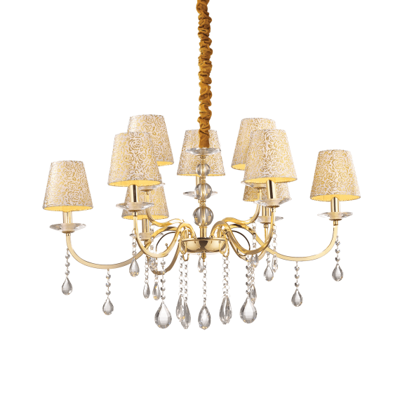 Ideal Lux 088105 závesné stropné svietidlo Pantheon Oro 9x40W | E14 - zlaté