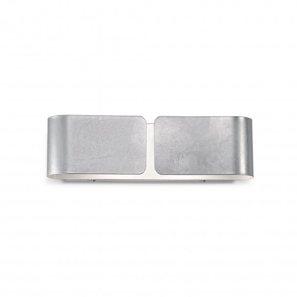 Ideal Lux 088273 nástenné svietidlo Clip Small Argento 2x60W | E27 - strieborné, obdĺžnik
