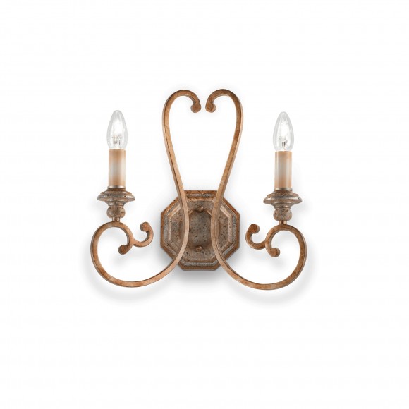 Ideal Lux 088440 nástenné svietidlo Cortina 2x40W | E14 - hrdzavé