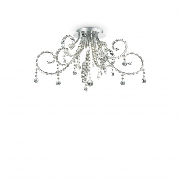Ideal Lux 089430 prisadené stropné svietidlo Fiore 6x40W | G9 - krištáľ