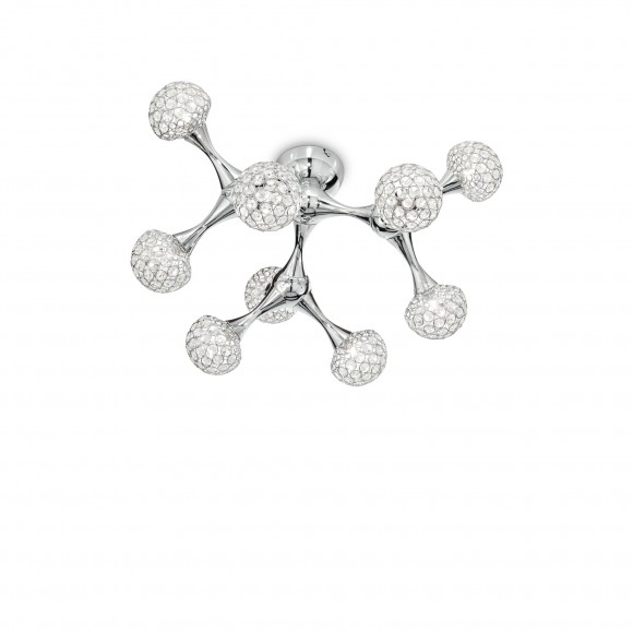  Ideal Lux 093505 prisadené stropné svietidlo Nodi Crystal 9x40W | G9 -chróm