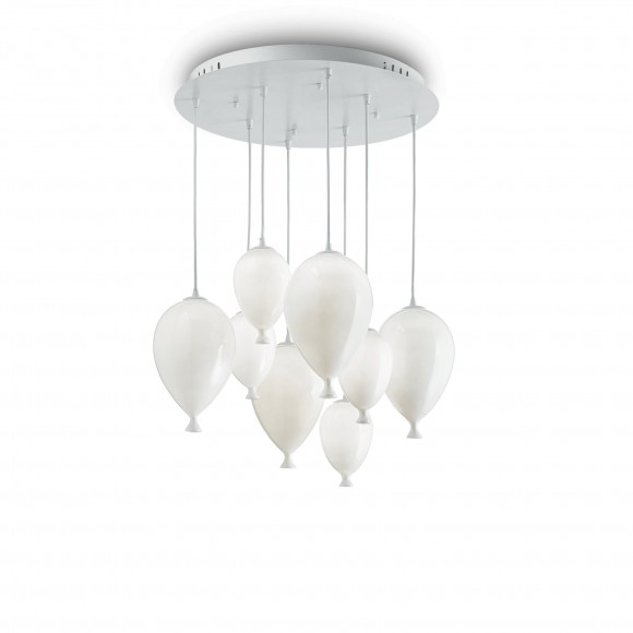 Ideal Lux 100883 detské závesné svietidlo Clown Bianco 8x40W | G9 - biele