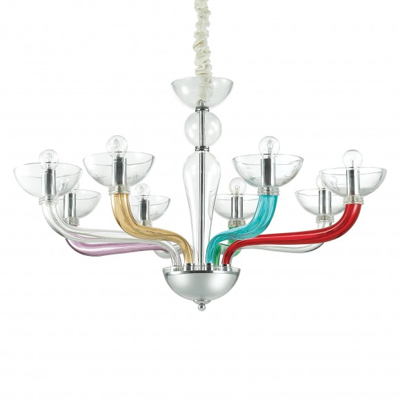 Ideal Lux 104775 závesné stropné svietidlo Casanova 8x40W | E14 - farebné