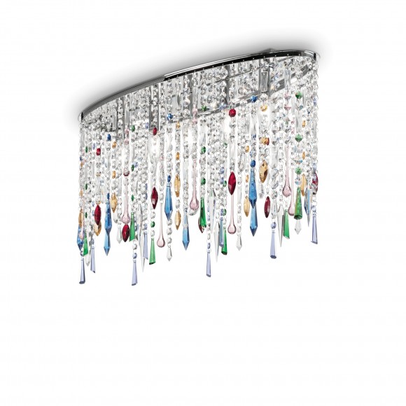 Ideal Lux 105239 závesné stropné svietidlo Rain Color 2x40W | E14 - krištáľ