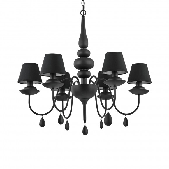 Ideal Lux 111872 závesné stropné svietidlo Blanche Nero 6x40W | E14 - čierne