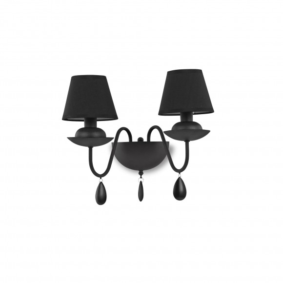 Ideal Lux 111889 nástenné svietidlo Blanche 2x40W | E14 - čierne