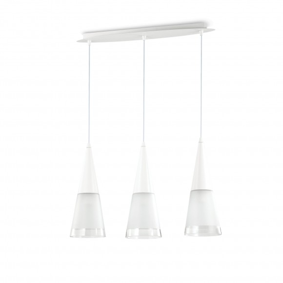 Ideal Lux 112381 závesné stropné svietidlo Cono Bianco 3x40W | E14 - biela