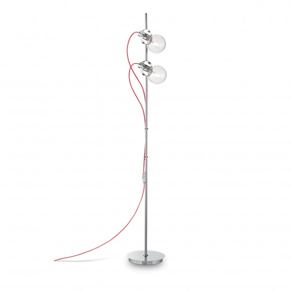 Ideal Lux 119410 stojaca lampa Radio 2x60W | E27 - chróm, červená