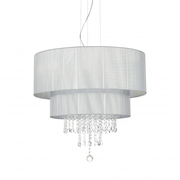 Ideal Lux 122601 závesné stropné svietidlo Opera Argento 6x60W | E27 - šedé