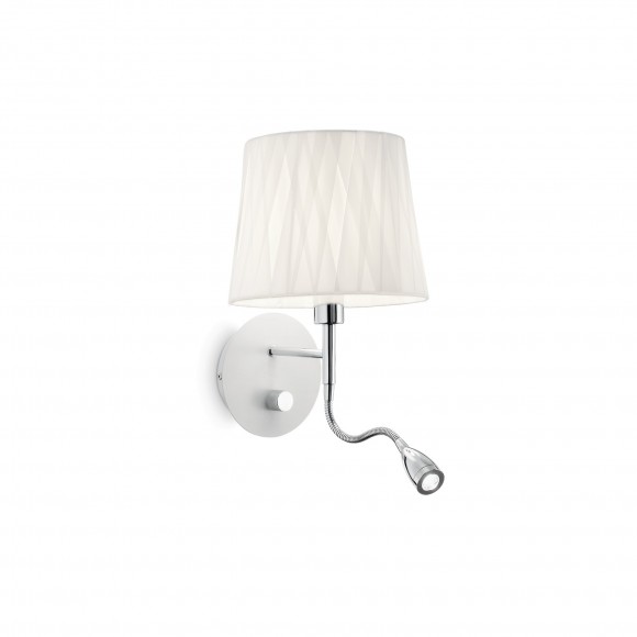 Ideal Lux 132976 LED nástenné svietidlo so smerovou lampičkou Effetto  1x40W | E14 + 1W | 70lm | 3000K - biele