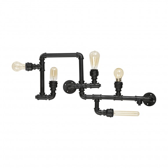 Ideal Lux 136707 nástenné svietidlo Plumber 5x42W | E27 - čierne