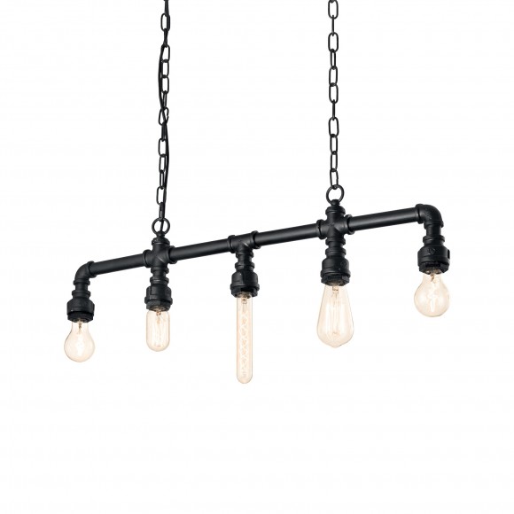 Ideal Lux 136738 závesné stropné svietidlo Plumber 5x60W | E27 - čierne