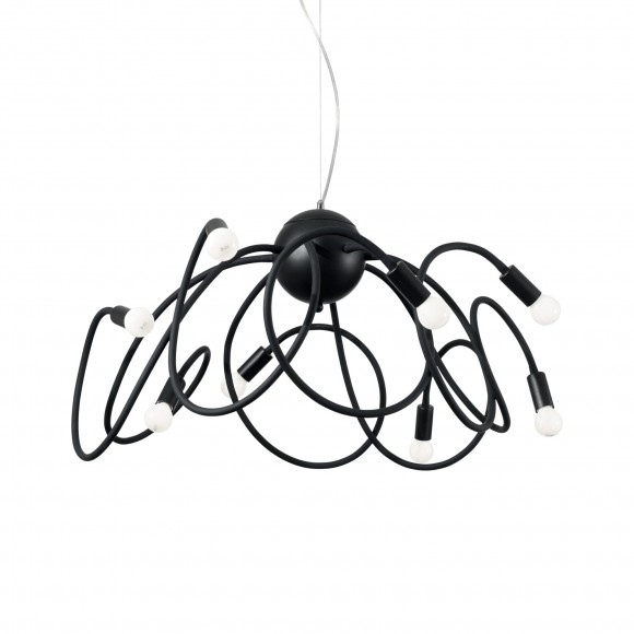 Ideal Lux 141916 závesné stropné svietidlo Multiflex 8x40W | E14 - čierne
