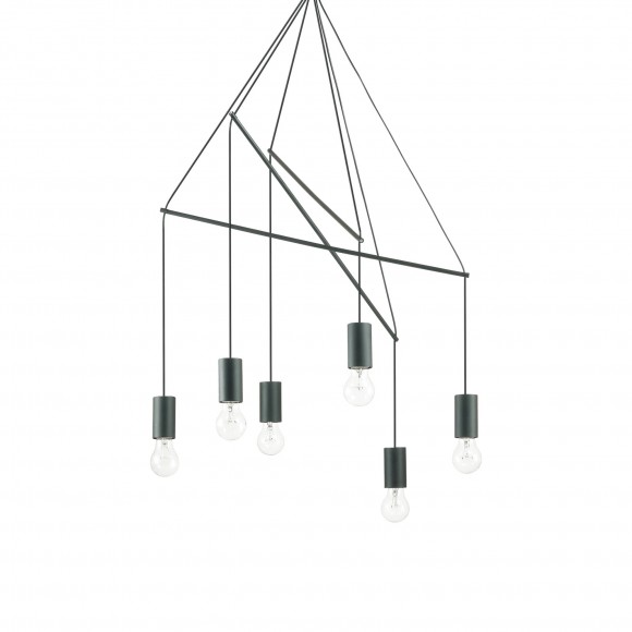 Ideal Lux 158815 závesné stropné svietidlo Pop Nero 6x60W | E27 - čierne