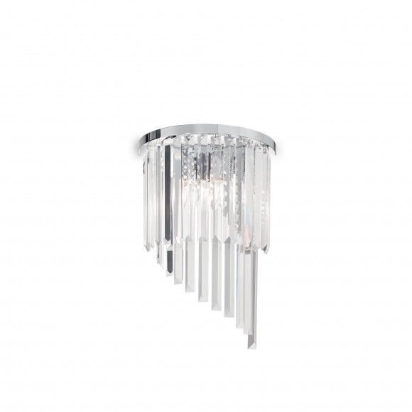 Ideal Lux 168913 nástenné svietidlo Carlton 3x40W | E14 - chróm, číra