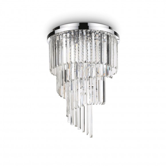 Ideal Lux 168937 prisadené stropné svietidlo Carlton 12x40W | E14 - chróm, číra