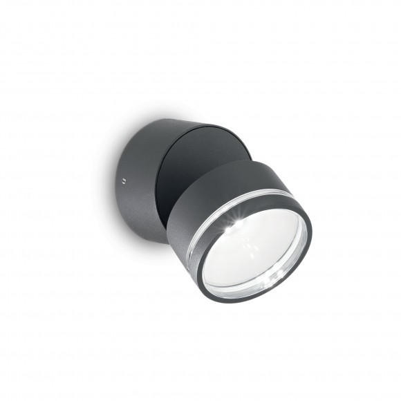 Ideal Lux 172552 LED vonkajšie nástenné svietidlo Omega Round Antracite 1x7,3W | 570lm | 4000K | IP54 - antracitové