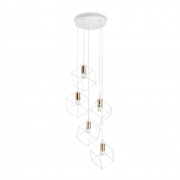 Ideal Lux 237671 zavesený stropný luster Ice 5x60W | E27 - biely