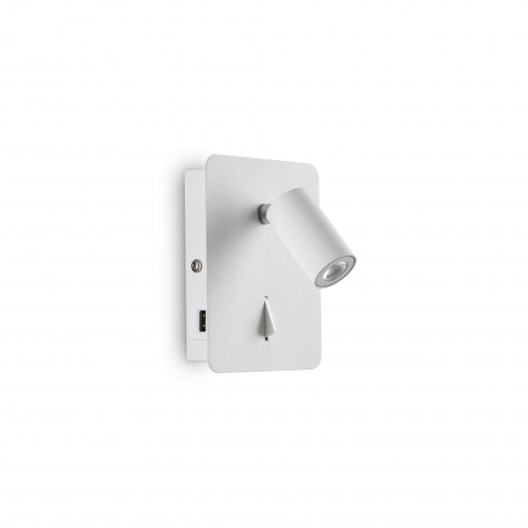 Ideal Lux 239637 nástenná lampička s vypínačom Gea 1x3W | 3000K - biela, ohybná hlava
