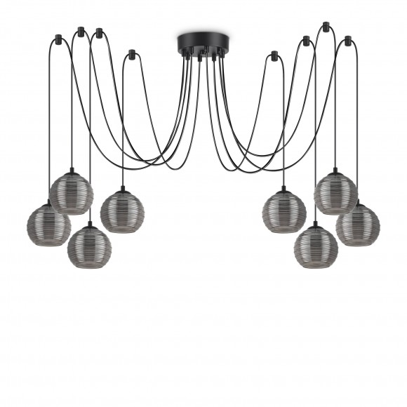Ideal Lux 241197 závesný stropný luster Riga 8x60W | E27 - s dymovými sklami
