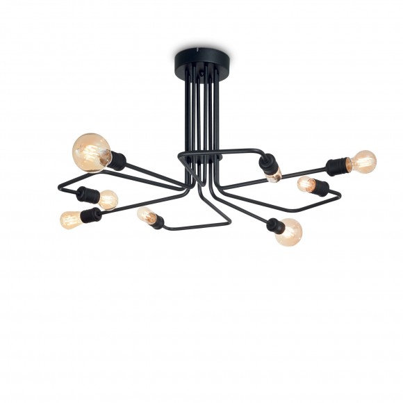 Ideal Lux 242378 prisadený stropný luster Triumph 8x60W | E27 - čierny