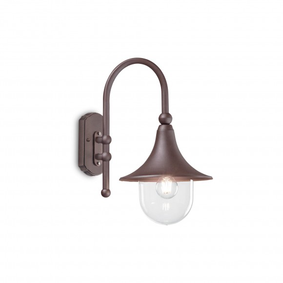 Ideal Lux 246826 záhradná nástenná lampa Cima 1x60W | E27 | IP43 - kávová