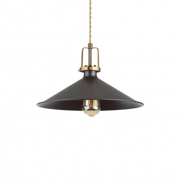 Ideal Lux 249087 závesný stropný luster Eris 1x60W | E27 - čierny a zlaté doplnky