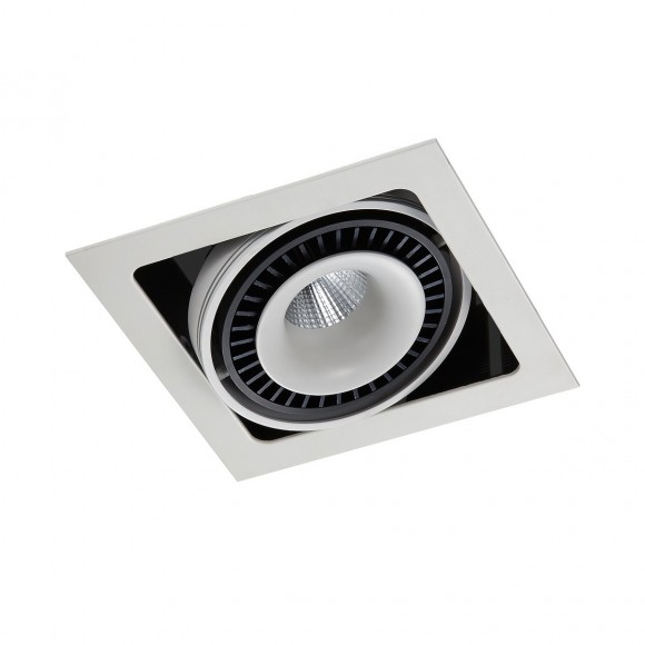 Italux GL7116-1 / 18W WH + BL LED zápustné bodové stropné svietidlo Alesso 1x18W | 1340lm | 3000K - polohovacie, bielo-čierna