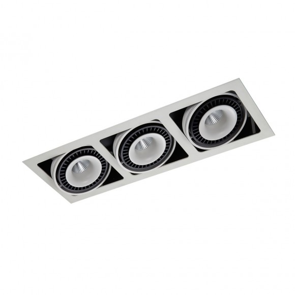 Italux GL7116-3 / 54W WH + BL LED zápustné bodové stropné svietidlo Alesso 3x18W | 4100lm | 3000K - polohovacie, bielo-čierna