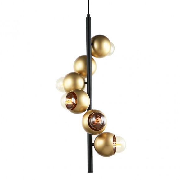 Italux závesné stropné svietidlo Malmo 6x40W | E27 - zlatá, čierna