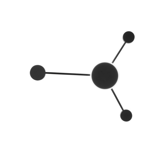 Luce Ambiente Design ETERE-PL3 NER LED prisadené stropné svietidlo ETERE | 12W integrovaný LED zdroj | čierna