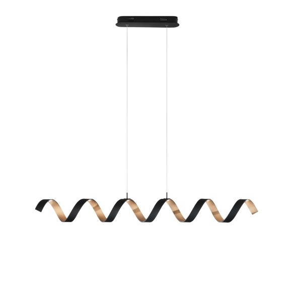 Luce Ambiente Design HELIX-S6C NER LED závesné stropné svietidlo HELIX | 30W integrovaný LED zdroj | na lanku | čierna | zlatá