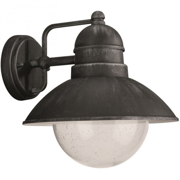vonkajšie nástenné svietidlo lampa Philips Massive 1x60W E27 - čierna a kovovo sivá