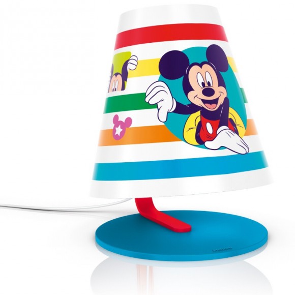 LED detská stolná lampa Philips MICKEY MOUSE 1x3W - mix farieb