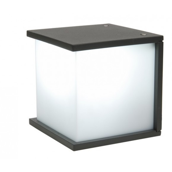 LUTECE LT5184601118 nástenné svietidlo Box Cube 1x60W | E27 | IP44 - opál, tmavo šedá
