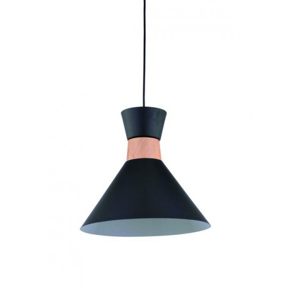 ZÁVESNÉ STROPNÉ OSVETLENIE - Lustre liadku 1X60W DEKOR DREVA, ČIERNA