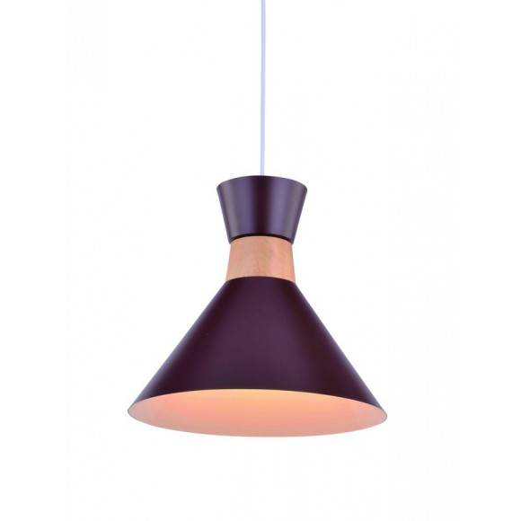 ZÁVESNÉ STROPNÉ OSVETLENIE - Lustre ledko 1X60W DEKOR DREVA, VÍNOVÉ
