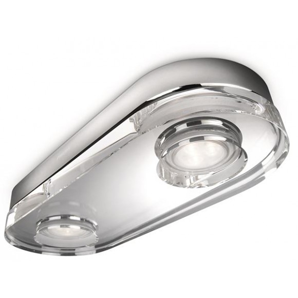 LED kúpeľňové prisadené nástenné a stropné svietidlo Philips MIRA 2x6W -> nahrádza 50W - lesklý chróm