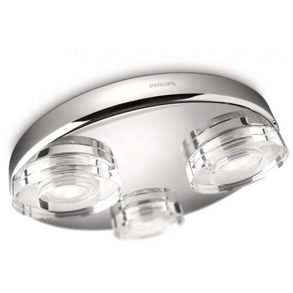LED kúpeľňové prisadené nástenné a stropné svietidlo Philips MIRA 3x6W -> nahrádza 75W - lesklý chróm