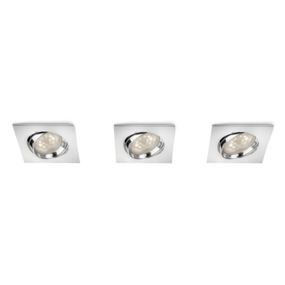 LED zápustné bodové svietidlo Philips GALILEO 3x3W -> nahrádza 3x25W - lesklý chróm