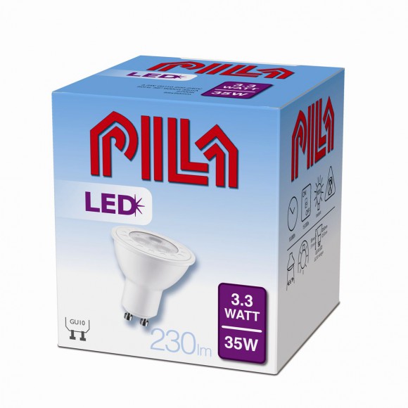 LED žiarovka úsporná Philips 3,3W -> 35W GU10 - PÍLA LED SPOT MV 35W GU10 827 36D ND