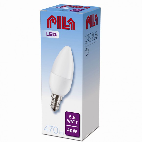 LED žiarovka úsporná Philips 5,5W -> 40W E14 - PÍLA LED CANDLE 40W E14 827 B35 FR ND