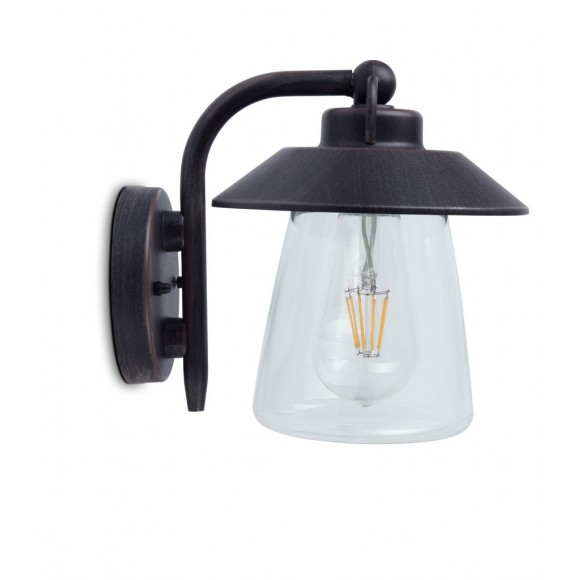 Lutec 5264201213 vonkajšia nástenná lampa Cate 1x60W | E27 | IP44 - matná patina