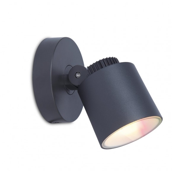Lutec 6609204118 LED vonkajšie nástenná lampa Explorer 1x7W | RGB | 2700-6500K | IP54 - inteligentná, s nastaviteľnou hlavou