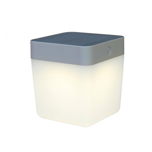 Lutec 6908001337 LED vonkajší stolný solárne lampička Table Cube 1x1W | 3000K | IP44 - prenosná, sivá