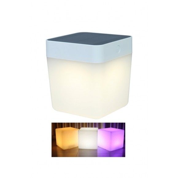 Lutec 6908003331 LED vonkajší stolný solárne lampička Table Cube 1x1W | RGB | 2700-6500K | IP44 - prenosná, inteligentný